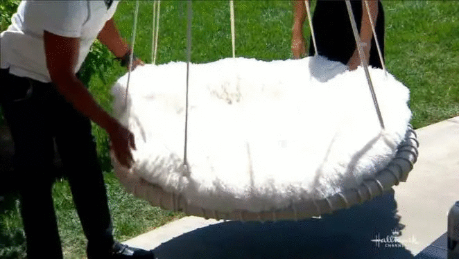 People Are Converting Their Old Trampolines into Fabulous Garden Swings