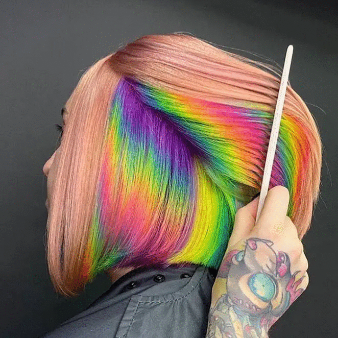15 Chic Hairstyles and Impressively Daring at The Same Time, With a Pinch of Rainbow Colors
