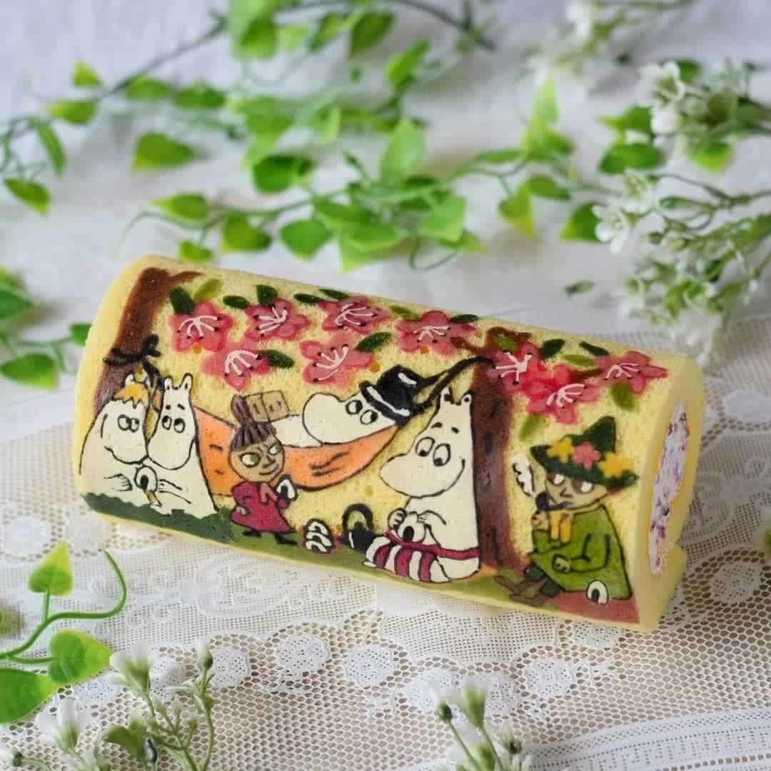 Hand-Painted Deco Roll Cake Designs by Matsu Sawai