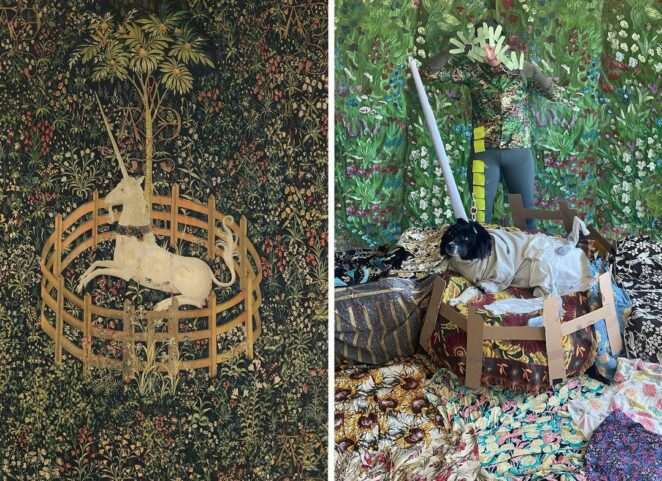 Woman Recreates Scenes from Well-Known Paintings with her Dog