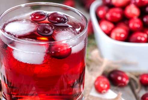 cranberry juice and berries