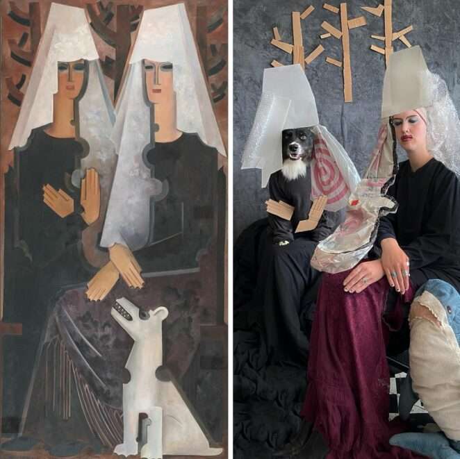 Woman Recreates Scenes from Well-Known Paintings with her Dog