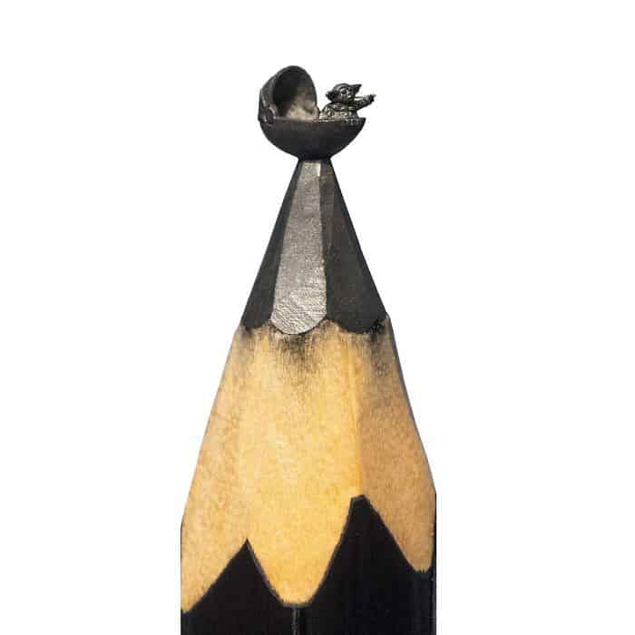 Miniature Sculptures Made Out of Pencil's Lead by Salvat Fidai