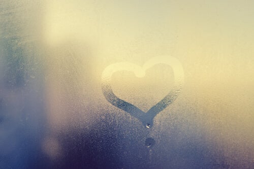 Heart drawn on a window