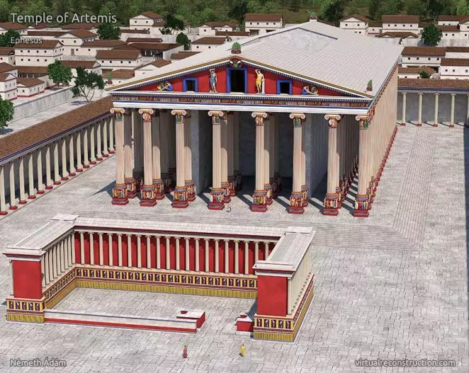 The Artist Made a Visualization of 7 Monuments of Ephesus. Ancient Cities Were Bursting With Colors and Were Not White at All