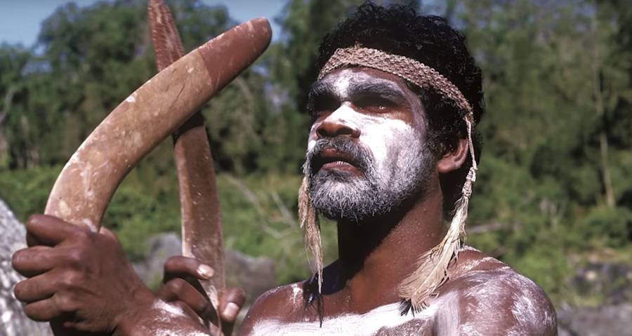 Aboriginal Man Boomerang