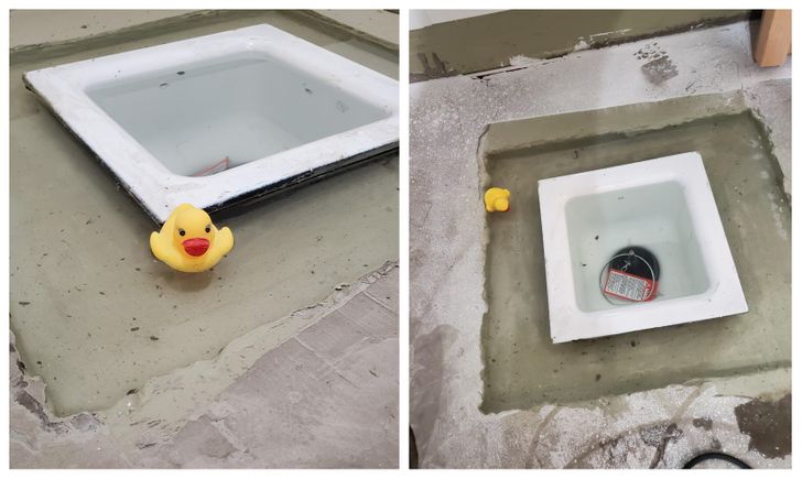 Today I learned the tile guys where I work put rubber ducks in the water to make sure they don’t have leaks